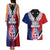 New Zealand Waitangi Couples Matching Tank Maxi Dress and Hawaiian Shirt Kia Ora Maori Koruru Tiki Mask LT03 - Polynesian Pride