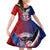 New Zealand Waitangi Family Matching Off Shoulder Short Dress and Hawaiian Shirt Kia Ora Maori Koruru Tiki Mask LT03 Daughter's Dress Red - Polynesian Pride