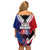 New Zealand Waitangi Family Matching Off Shoulder Short Dress and Hawaiian Shirt Kia Ora Maori Koruru Tiki Mask LT03 - Polynesian Pride