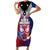 New Zealand Waitangi Short Sleeve Bodycon Dress Kia Ora Maori Koruru Tiki Mask LT03 Long Dress Red - Polynesian Pride