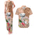 Northern Mariana Islands Hafa Adai Latte Stone Couples Matching Tank Maxi Dress and Hawaiian Shirt Peach Fuzz Color LT03 Peach Fuzz Color - Polynesian Pride