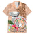 Northern Mariana Islands Hafa Adai Latte Stone Family Matching Long Sleeve Bodycon Dress and Hawaiian Shirt Peach Fuzz Color LT03 Dad's Shirt - Short Sleeve Peach Fuzz Color - Polynesian Pride