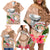 Northern Mariana Islands Hafa Adai Latte Stone Family Matching Off Shoulder Short Dress and Hawaiian Shirt Peach Fuzz Color LT03 - Polynesian Pride