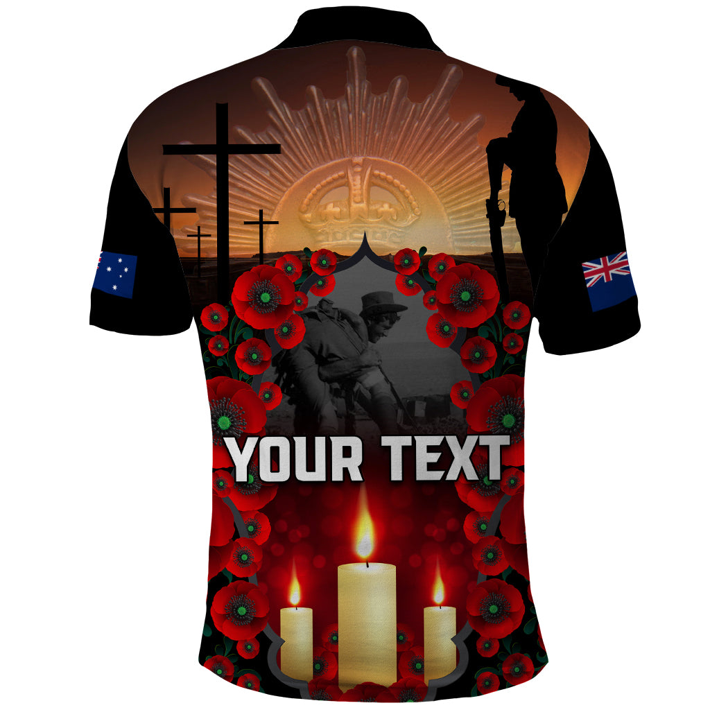 Custom New Zealand and Australia ANZAC Day Polo Shirt Gallipoli and Canlelight Lest We Forget LT03 - Polynesian Pride