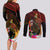 Papua New Guinea Bird-of-Paradise Couples Matching Long Sleeve Bodycon Dress and Long Sleeve Button Shirt Hibiscus and Kundu Drum Tribal Pattern LT03 - Polynesian Pride