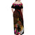 Papua New Guinea Bird-of-Paradise Family Matching Off Shoulder Maxi Dress and Hawaiian Shirt Hibiscus and Kundu Drum Tribal Pattern LT03 - Polynesian Pride