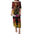 Papua New Guinea Bird-of-Paradise Family Matching Puletasi and Hawaiian Shirt Hibiscus and Kundu Drum Tribal Pattern LT03 Mom's Dress Yellow - Polynesian Pride