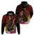 Papua New Guinea Bird-of-Paradise Hoodie Hibiscus and Kundu Drum Tribal Pattern LT03 - Polynesian Pride