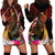 Papua New Guinea Bird-of-Paradise Hoodie Dress Hibiscus and Kundu Drum Tribal Pattern LT03 - Polynesian Pride