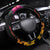 Papua New Guinea Bird-of-Paradise Steering Wheel Cover Hibiscus and Kundu Drum Tribal Pattern