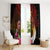 Papua New Guinea Bird-of-Paradise Window Curtain Hibiscus and Kundu Drum Tribal Pattern