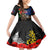 New Zealand and Australia ANZAC Day Family Matching Mermaid Dress and Hawaiian Shirt National Flag mix Kiwi Bird and Kangaroo Soldier Style LT03 Daughter's Dress Black - Polynesian Pride