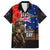 New Zealand and Australia ANZAC Day Family Matching Off The Shoulder Long Sleeve Dress and Hawaiian Shirt National Flag mix Kiwi Bird and Kangaroo Soldier Style LT03 Dad's Shirt - Short Sleeve Black - Polynesian Pride