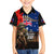 New Zealand and Australia ANZAC Day Family Matching Off The Shoulder Long Sleeve Dress and Hawaiian Shirt National Flag mix Kiwi Bird and Kangaroo Soldier Style LT03 Son's Shirt Black - Polynesian Pride