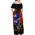 New Zealand and Australia ANZAC Day Off Shoulder Maxi Dress National Flag mix Kiwi Bird and Kangaroo Soldier Style LT03 - Polynesian Pride