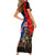 New Zealand and Australia ANZAC Day Short Sleeve Bodycon Dress National Flag mix Kiwi Bird and Kangaroo Soldier Style LT03 - Polynesian Pride