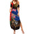 New Zealand and Australia ANZAC Day Summer Maxi Dress National Flag mix Kiwi Bird and Kangaroo Soldier Style LT03 Women Black - Polynesian Pride