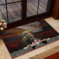 New Zealand ANZAC Day Rubber Doormat The Ode of Remembrance and Silver Fern LT03 - Polynesian Pride