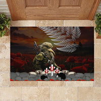 New Zealand ANZAC Day Rubber Doormat The Ode of Remembrance and Silver Fern LT03 - Polynesian Pride