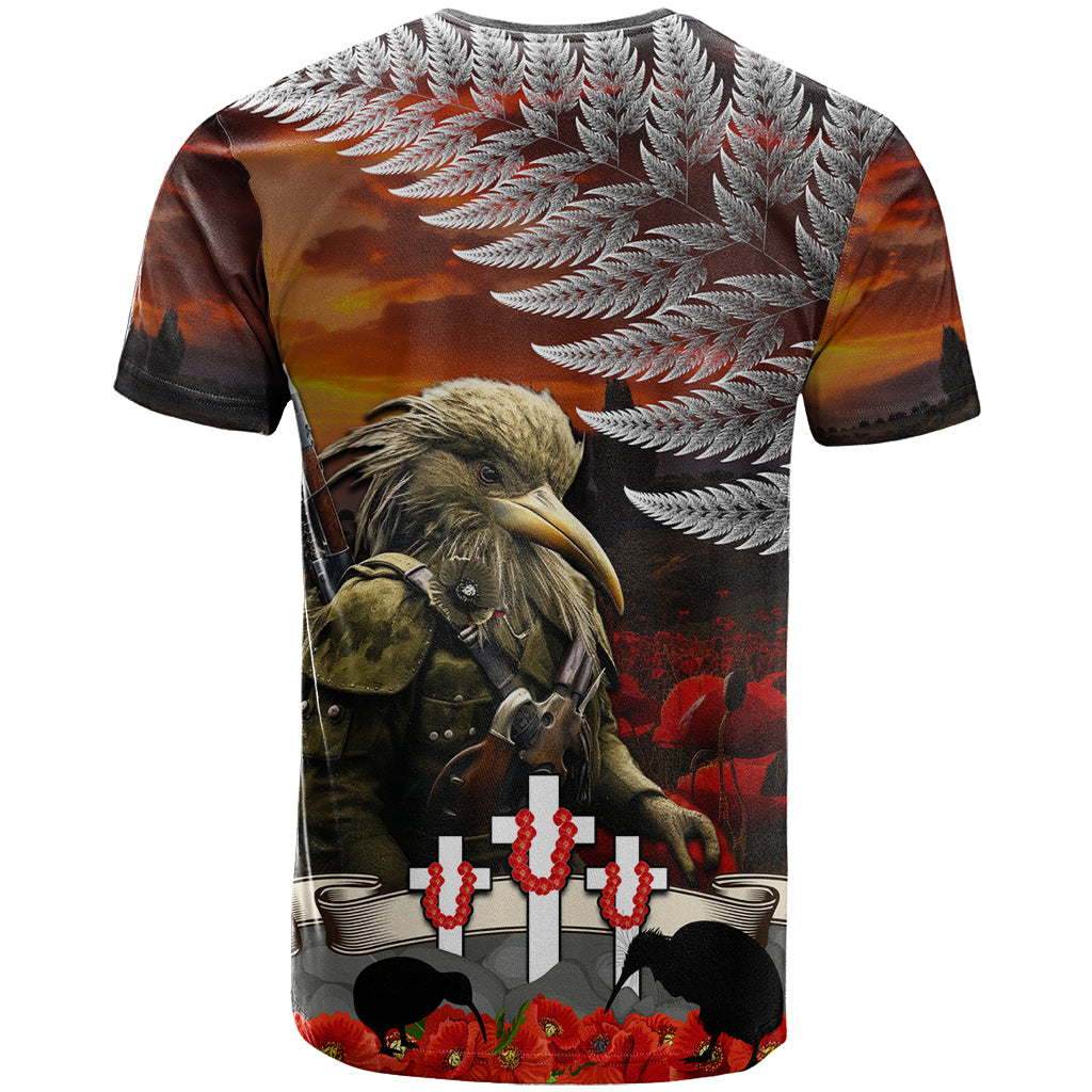 New Zealand ANZAC Day T Shirt The Ode of Remembrance and Silver Fern LT03 - Polynesian Pride
