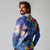 Hawaiian Lei Day Plumeria Humpback Whales Long Sleeve Polo Shirt Polynesian Art Vibrant Starry Nebula Style