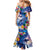 Hawaiian Lei Day Plumeria Humpback Whales Mermaid Dress Polynesian Art Vibrant Starry Nebula Style