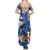 Hawaiian Lei Day Plumeria Humpback Whales Summer Maxi Dress Polynesian Art Vibrant Starry Nebula Style