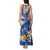 Hawaiian Lei Day Plumeria Humpback Whales Tank Maxi Dress Polynesian Art Vibrant Starry Nebula Style