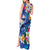 Hawaiian Lei Day Plumeria Humpback Whales Tank Maxi Dress Polynesian Art Vibrant Starry Nebula Style