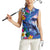 Hawaiian Lei Day Plumeria Humpback Whales Women Sleeveless Polo Shirt Polynesian Art Vibrant Starry Nebula Style