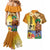 Happy Lei Day Couples Matching Mermaid Dress and Hawaiian Shirt Hula Male Dancer Polynesian Flower Kakau Pattern