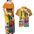 Happy Lei Day Couples Matching Off Shoulder Maxi Dress and Hawaiian Shirt Hula Male Dancer Polynesian Flower Kakau Pattern