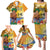 Happy Lei Day Family Matching Puletasi and Hawaiian Shirt Hula Male Dancer Polynesian Flower Kakau Pattern