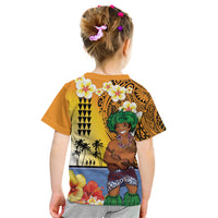 Happy Lei Day Kid T Shirt Hula Male Dancer Polynesian Flower Kakau Pattern LT03 - Polynesian Pride