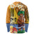 Happy Lei Day Long Sleeve Shirt Hula Male Dancer Polynesian Flower Kakau Pattern