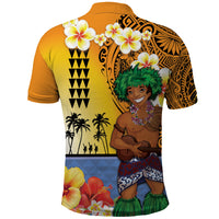 Happy Lei Day Polo Shirt Hula Male Dancer Polynesian Flower Kakau Pattern LT03 - Polynesian Pride
