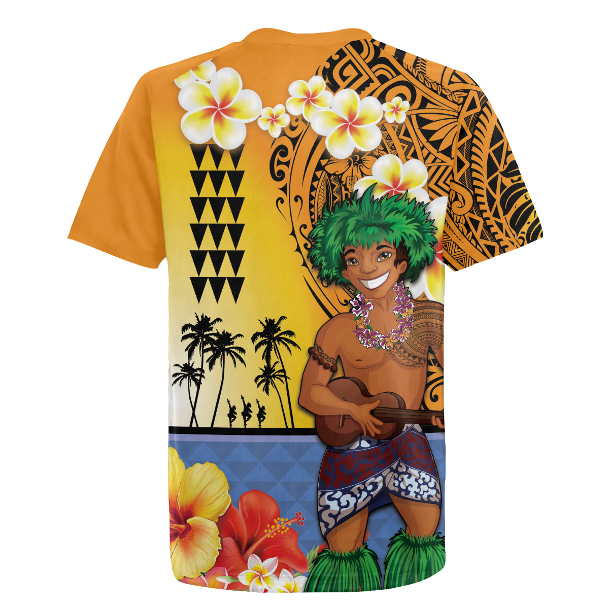 Happy Lei Day Rugby Jersey Hula Male Dancer Polynesian Flower Kakau Pattern LT03 - Polynesian Pride
