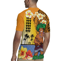 Happy Lei Day Rugby Jersey Hula Male Dancer Polynesian Flower Kakau Pattern LT03 - Polynesian Pride