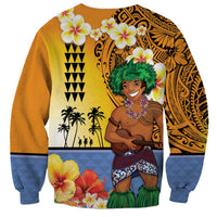 Happy Lei Day Sweatshirt Hula Male Dancer Polynesian Flower Kakau Pattern LT03 - Polynesian Pride