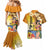 Happy Lei Day Couples Matching Mermaid Dress and Hawaiian Shirt Hula Girl Polynesian Flower Kakau Pattern