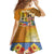 Happy Lei Day Family Matching Short Sleeve Bodycon Dress and Hawaiian Shirt Hula Girl Polynesian Flower Kakau Pattern