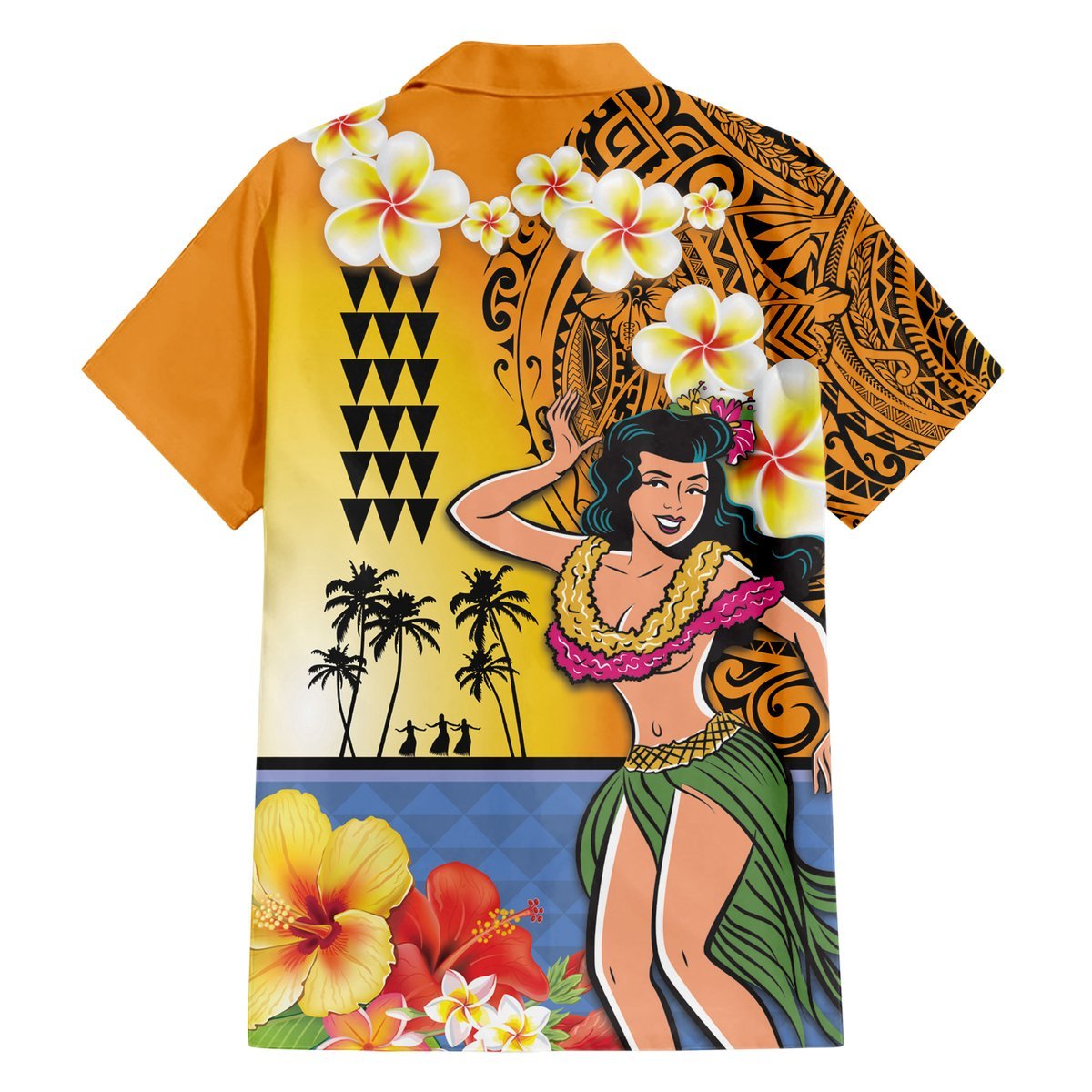 Happy Lei Day Hawaiian Shirt Hula Girl Polynesian Flower Kakau Pattern LT03 - Polynesian Pride