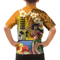 Happy Lei Day Kid Hawaiian Shirt Hula Girl Polynesian Flower Kakau Pattern LT03 - Polynesian Pride