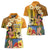 Happy Lei Day Women Polo Shirt Hula Girl Polynesian Flower Kakau Pattern