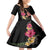 Ukulele mix Polynesian Flower Family Matching Off Shoulder Short Dress and Hawaiian Shirt Hawaiian Tribal Pattern