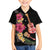 Ukulele mix Polynesian Flower Family Matching Off Shoulder Short Dress and Hawaiian Shirt Hawaiian Tribal Pattern