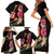 Ukulele mix Polynesian Flower Family Matching Short Sleeve Bodycon Dress and Hawaiian Shirt Hawaiian Tribal Pattern