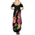 Ukulele mix Polynesian Flower Family Matching Summer Maxi Dress and Hawaiian Shirt Hawaiian Tribal Pattern