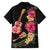 Ukulele mix Polynesian Flower Family Matching Tank Maxi Dress and Hawaiian Shirt Hawaiian Tribal Pattern