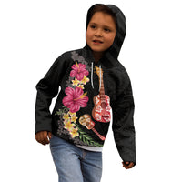 Ukulele mix Polynesian Flower Kid Hoodie Hawaiian Tribal Pattern LT03 - Polynesian Pride